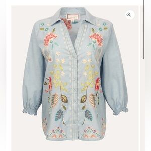 Johnny Was Emika Relaxed Smocked Shirt